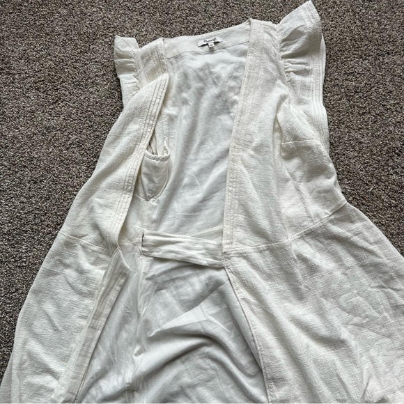 Madewell Ruffle-Sleeve Wrap Mini Dress in White, Size Small - Picture 10 of 10